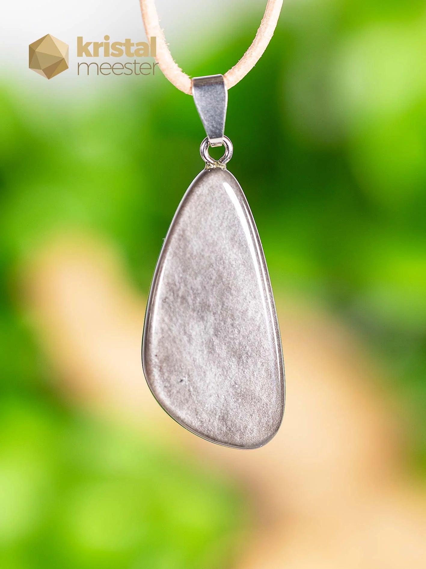Silver Obsidian EX pendant with silver loop - no. 1