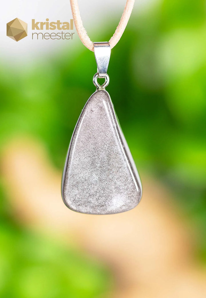 Zilver Obsidiaan EX hanger met zilver oog - nr. 2