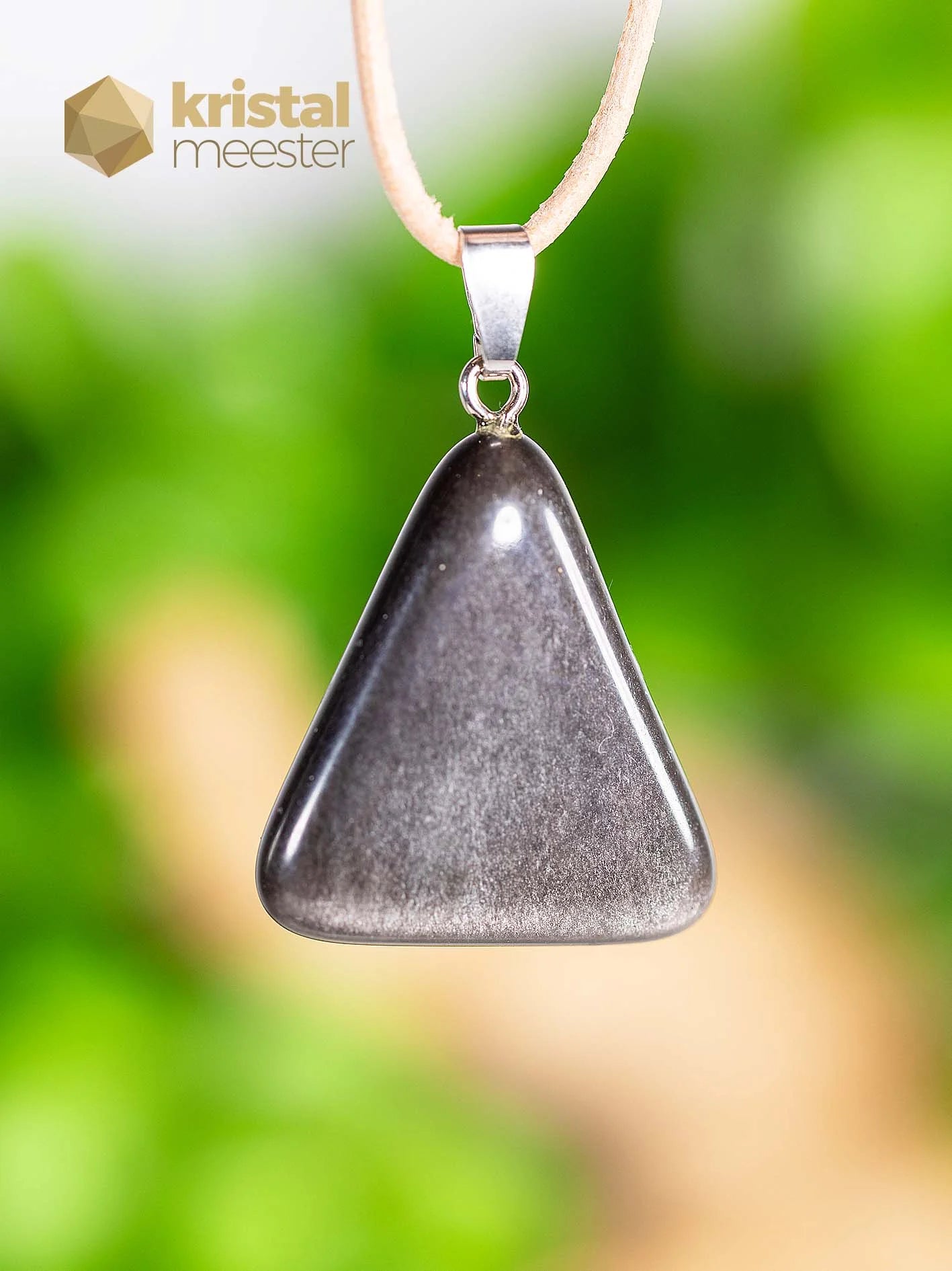 Silver Obsidian EX pendant with silver loop - no. 3