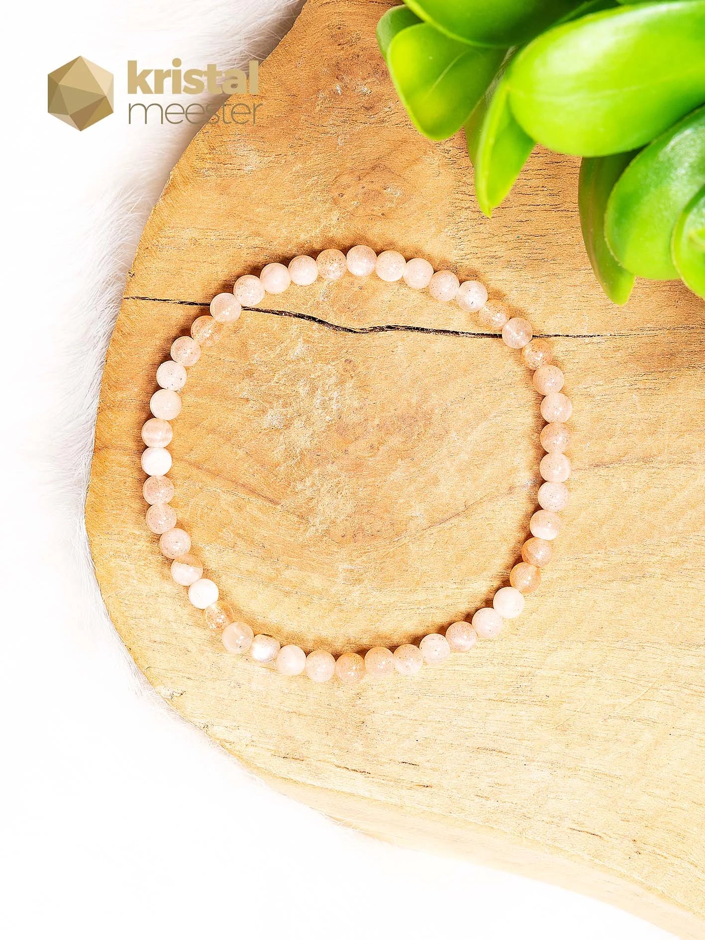 Zonnesteen Kogelarmband - 4 mm