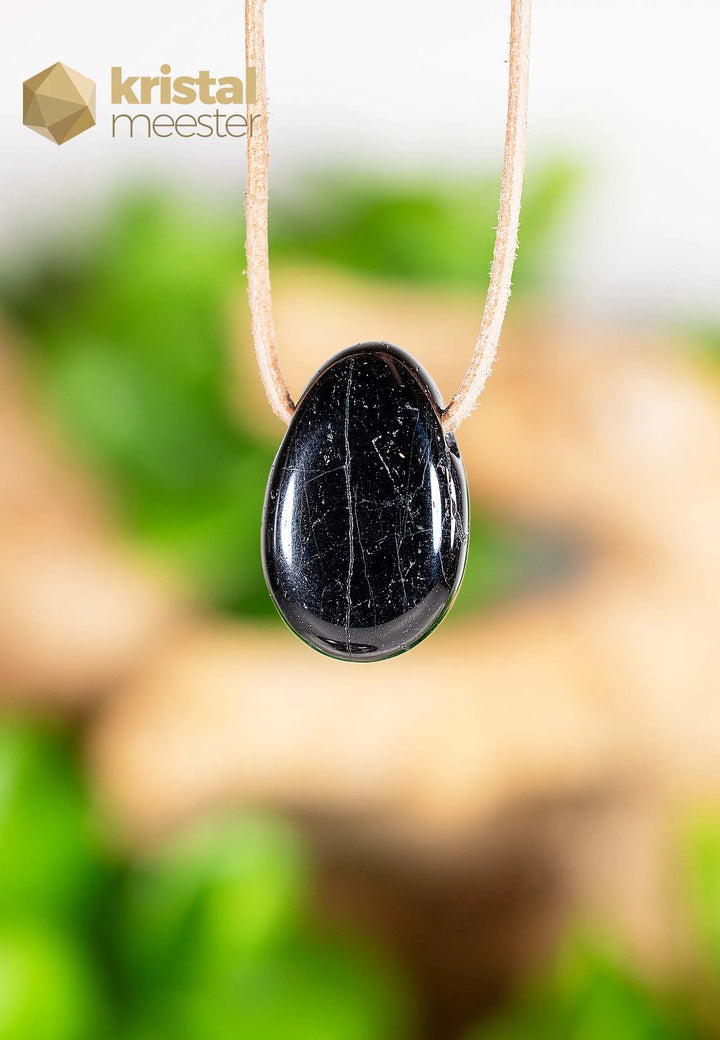 Black Tourmaline pendant, drilled - no. 1