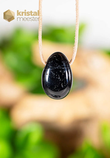 Black Tourmaline pendant, drilled - no. 2