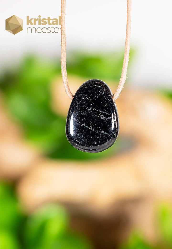 Black Tourmaline pendant, drilled - no. 4