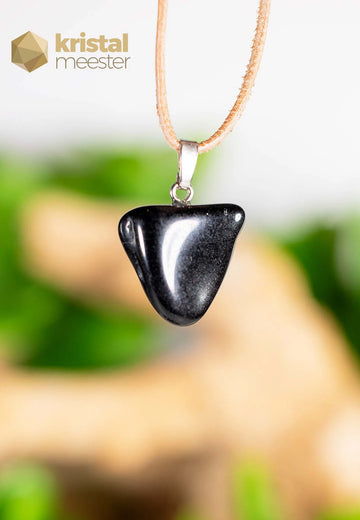 Black Tourmaline EX pendant with silver loop - no. 1