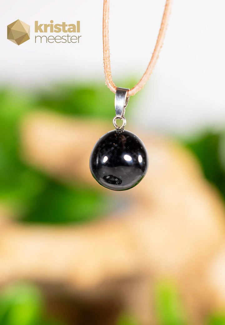 Black Tourmaline EX pendant with silver loop - no. 4